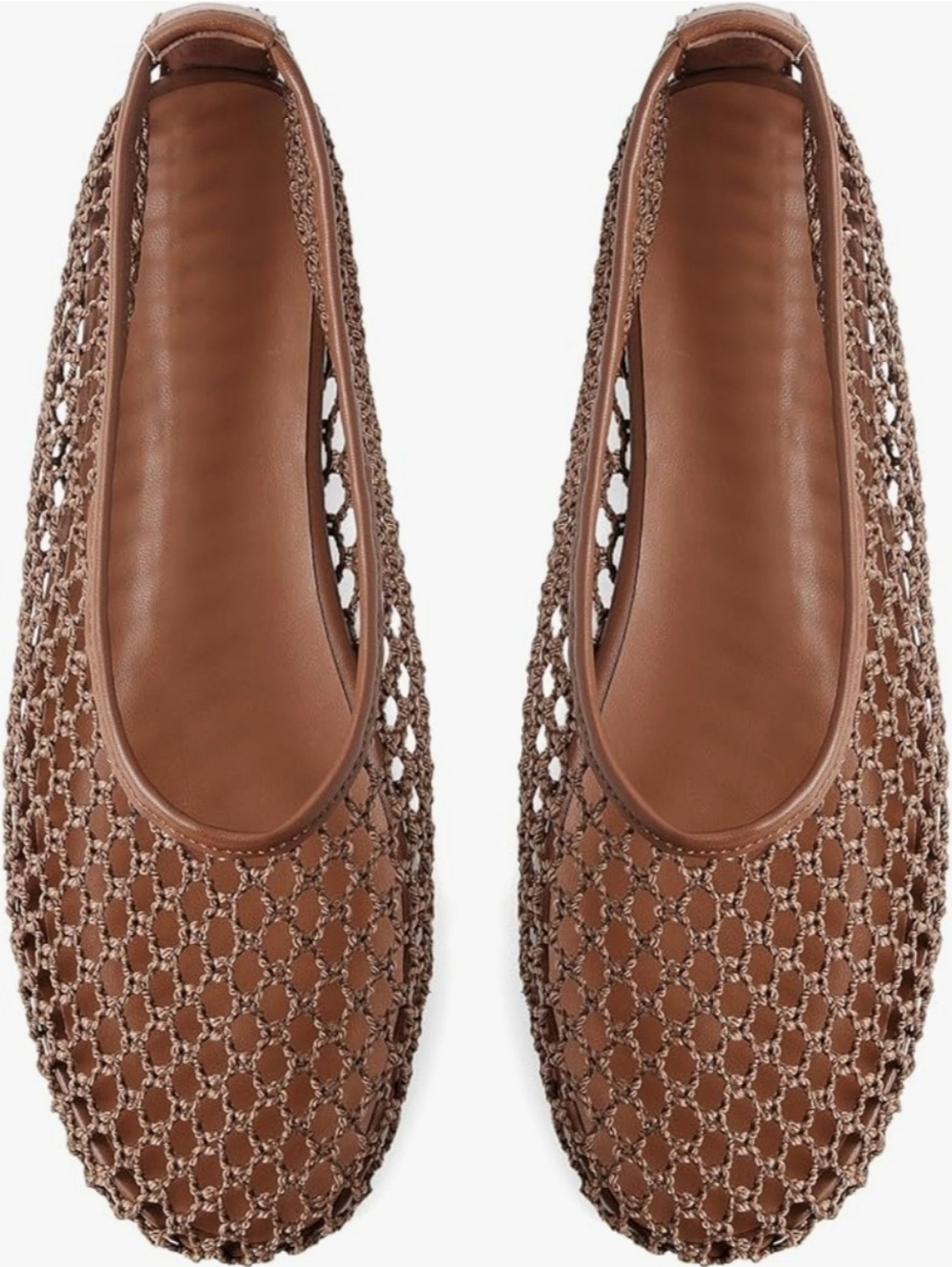 Sovanyou FIRE! NIB! Slip-on Mesh Ballet Flats in Brown. Sz 7.5 R2S!! - Picture 4 of 15